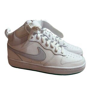 Nike Sneakers Size 5 Youth Court Borough Mid 2 GS White Gray Green Kids Shoes
